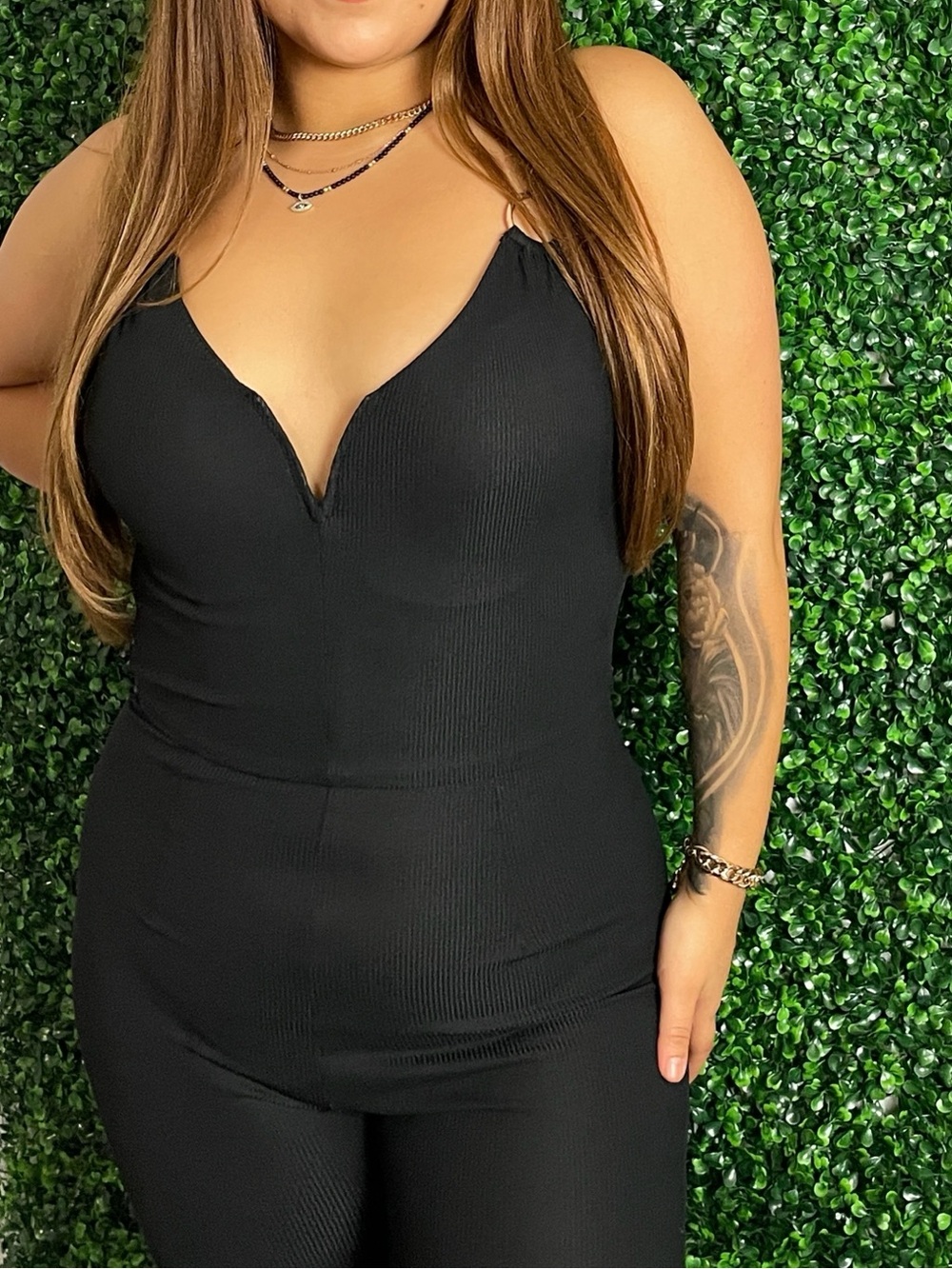 Nikibiki Black Ribbed Skinny Jumpsuit